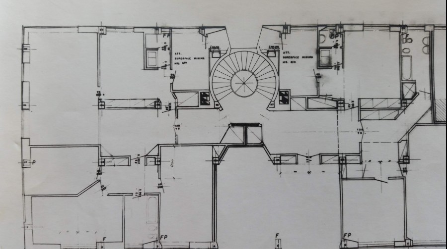 "Pianta piano settimo edificio via Nievo 28/a Milano - Luigi Caccia Dominioni - Mario Forlano-poeticadelleregole"